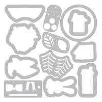 Sizzix Framelits Die Set 12pk w/Stamps Snowglobe Scene 663683