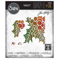 Sizzix Thinlits Die Set 4pk Holly Pieces by Tim Holtz 664738