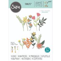 Sizzix Thinlits Die Set 16PK - Boho Bouquet by Lisa Jones 666109