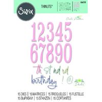 Sizzix Thinlits Die Set 15PK Fabulous Birthday Numbers