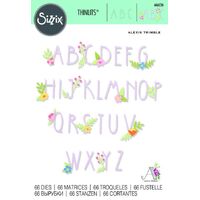 Sizzix Thinlits Dies 66PK Floral Alphabet