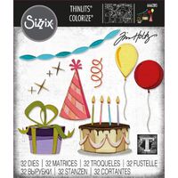 Sizzix Thinlits Die Set 32PK - Celebrate, Colorize by Tim Holtz 666258