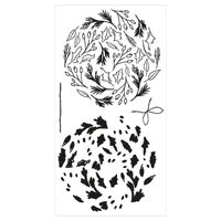 Sizzix Layered Clear Stamps Set 4PK Leafy Ornament