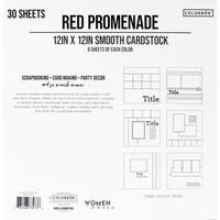 Colorbok 210gsm Cardstock 12X12 30 Pack Red Promenade