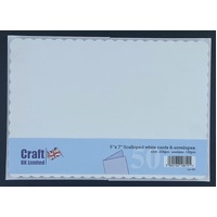 Craft UK Limited 50 Scallop White 5x7 inch Cards 300gsm and Envelopes