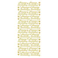 Happy Birthday Self Adhesive Peel Off Stickers GOLD