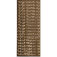 Father's Day Self Adhesive Peel Off Stickers GOLD