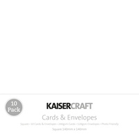 10 Square White Cards and Envelopes 5.5 x 5.5