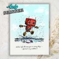 Creative Expressions Andy Skinner Rainy Day 4.2 in x 3.8 in Pre-Cut Rubber Stamp