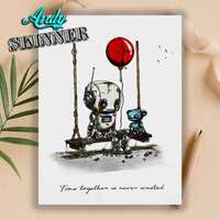 Creative Expressions Andy Skinner Time Together 4.2 in x 3.8 in Pre-Cut Rubber Stamp