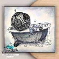 Creative Expressions Andy Skinner Wash Your Worries Away 4.2 in x 3.8 in Pre-Cut Rubber Stamp