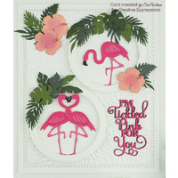 Sue Wilson Dies Necessities Flamingo Tropical Flora CED23037