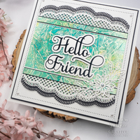 Sue Wilson Noble Shadowed Sentiments Collection Hello Friend CEDNE012