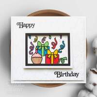 Sue Wilson Shadowed Sentiments Happy Birthday CEDSS030