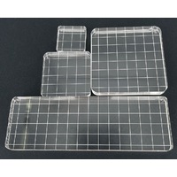 Acrylic Block 3cm x 3cm Stamp Block with Grid