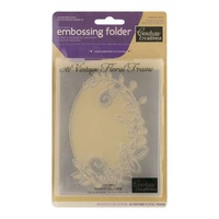 Couture Creations Embossing Folder A2 Vintage Floral Frame