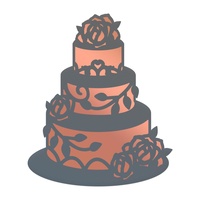 Cut and Foil Die Hotfoil Stamp Lavish Ballroom Wedding Cake