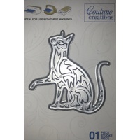 Cut and Foil Die Hotfoil Stamp Dazzlia Kitty Silhouette