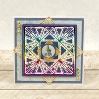 Cut and Foil Die Hotfoil Stamp Gentleman's Crafter Square Starburst Background