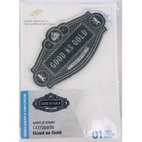 Couture Creations Mini Stamp Gentleman's Emporium Good As Gold Sentiment
