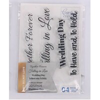 Couture Creations Mini Stamp My Secret Love Wedding Day Sentiment 6pc