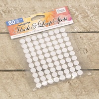 Couture Creations Adhesive Hook and Loop Spots White 80pc 10mm