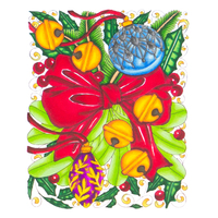 Couture Creations Stamp Deck the Halls Ribbon and Bells Background (1pc)