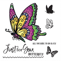 Couture Creations Stamp & Colour Outline Stamps Just For You Butterfly