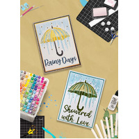Couture Creations - Parkside Crafts Layered Stencil - Rainy Day Magic