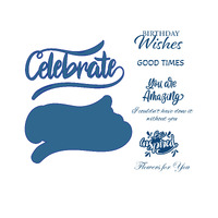 Couture Creations - Blues By You - Celebrate Stamp And Die Set