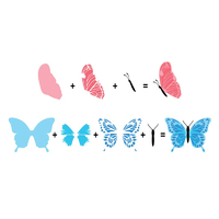 Crafts-Too 3D Clear Stamps Multi Layer Butterflies