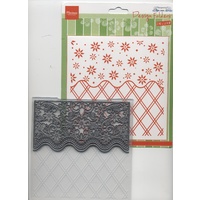 Marianne Design Embossing Folder 5x5 de Luxe Anja's Flower Border + Die DF3444