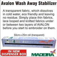 Madeira Premium Stabilizer Avalon Wash Away Film 50cm x 25m Roll