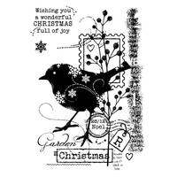 Woodware Clear Singles Christmas Robin 4 in x 6 in Stamp Set FRS1012
