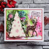 Woodware Clear Singles Winter Reindeer 4 in x 6 in Stamp Set FRS1013