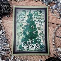 Woodware Clear Singles Snow Frosted Tree 4 in x 6 in Stamp Set FRS1015