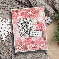 Woodware Clear Singles Christmas Distressed Labels 4 in x 6 in Stamp Set FRS1019