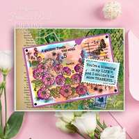 Woodware Clear Singles 4” x 6” Stamp Set - Hollyhocks - FRS1049