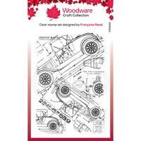 Woodware Clear Stamps Blueprint Background