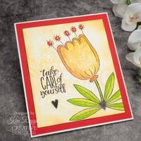 Woodware Clear Singles Petal Doodles Take Care 4 in x 6 in Stamp Set JGS861
