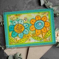 Woodware Clear Singles Petal Doodles Pretty Place 4 in x 6 in Stamp Set JGS863
