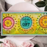 Woodware Clear Singles Petal Doodles It’s A Gift 4 in x 6 in Stamp Set JGS864