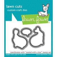 Lawn Fawn Sealed With A Kiss Stamp+Die Bundle