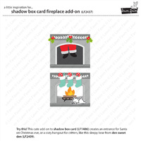Lawn Fawn Cuts Shadow Box Card Fireplace Add-On LF2437