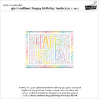 Lawn Fawn - Lawn Cuts - Giant Outlined Happy Birthday: Landscape Die - LF3103