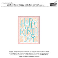 Lawn Fawn - Lawn Cuts - Giant Outlined Happy Birthday: Portrait Die - LF3104