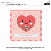 Lawn Fawn - Lawn Cuts - Stitched Happy Heart Dies - LF3316