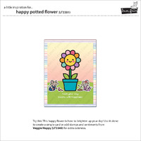 Lawn Fawn - Lawn Cuts - Happy Potted Flower Dies - LF3381