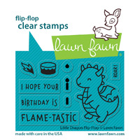Lawn Fawn - Little Dragon Flip-Flop - Stamp and Die Bundle
