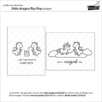 Lawn Fawn - Stamps - Little Dragon Flip-Flop - LF3427